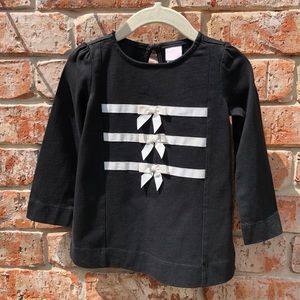JANIE & JACK Black Long Sleeve To w ribbon detail